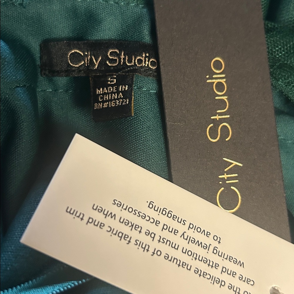 CITY STUDIO Juniors Tulle Mesh Ruffle Fairy Dark Green Cocktail Party Xmas Dress - Picture 12 of 16